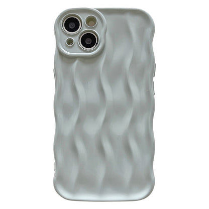 ELECTROPRIME For iPhone 15 Wave Texture Bright TPU Phone Case(White)