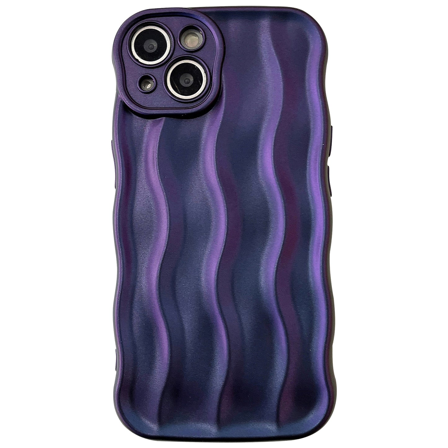 ELECTROPRIME For iPhone 15 Wave Texture Bright TPU Phone Case(Dark Purple)