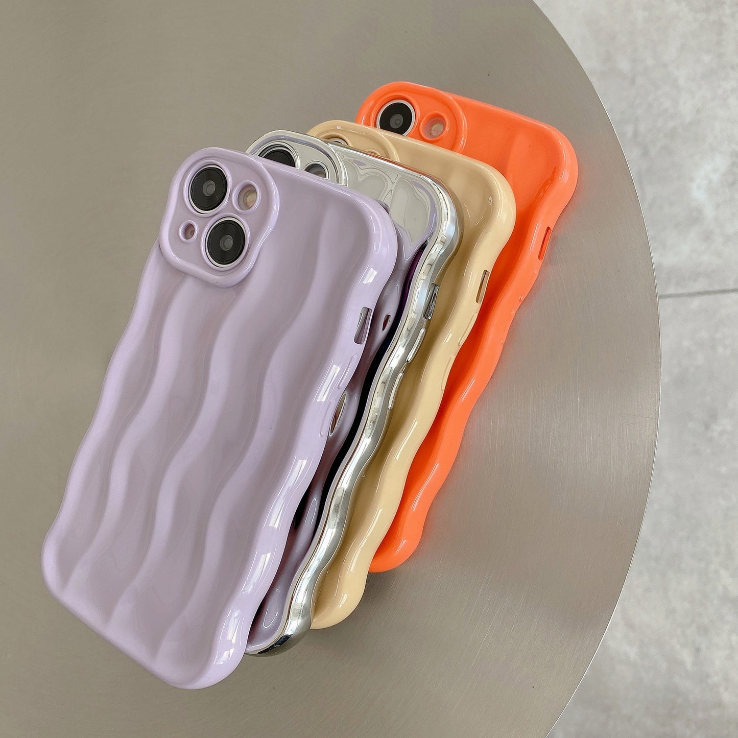 ELECTROPRIME For iPhone 15 Wave Texture Bright TPU Phone Case(Purple)