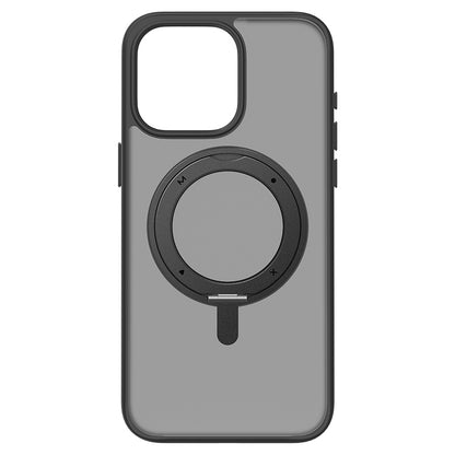 ELECTROPRIME For iPhone 15 MOMAX Magsafe Magnetic Metal Rotating Holder Phone Case(Black)