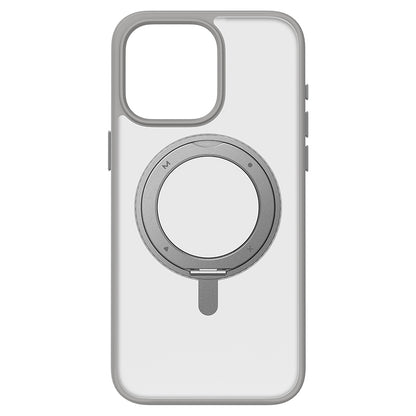 ELECTROPRIME For iPhone 15 MOMAX Magsafe Magnetic Metal Rotating Holder Phone Case(Grey)