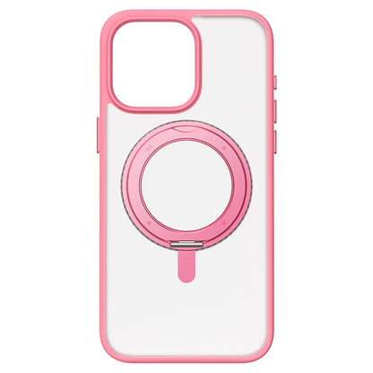 ELECTROPRIME For iPhone 15 MOMAX Magsafe Magnetic Metal Rotating Holder Phone Case(Pink)