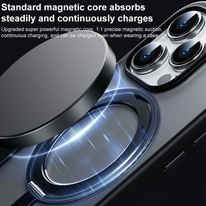 ELECTROPRIME For iPhone 15 MOMAX Magsafe Magnetic Metal Rotating Holder Phone Case(Grey)