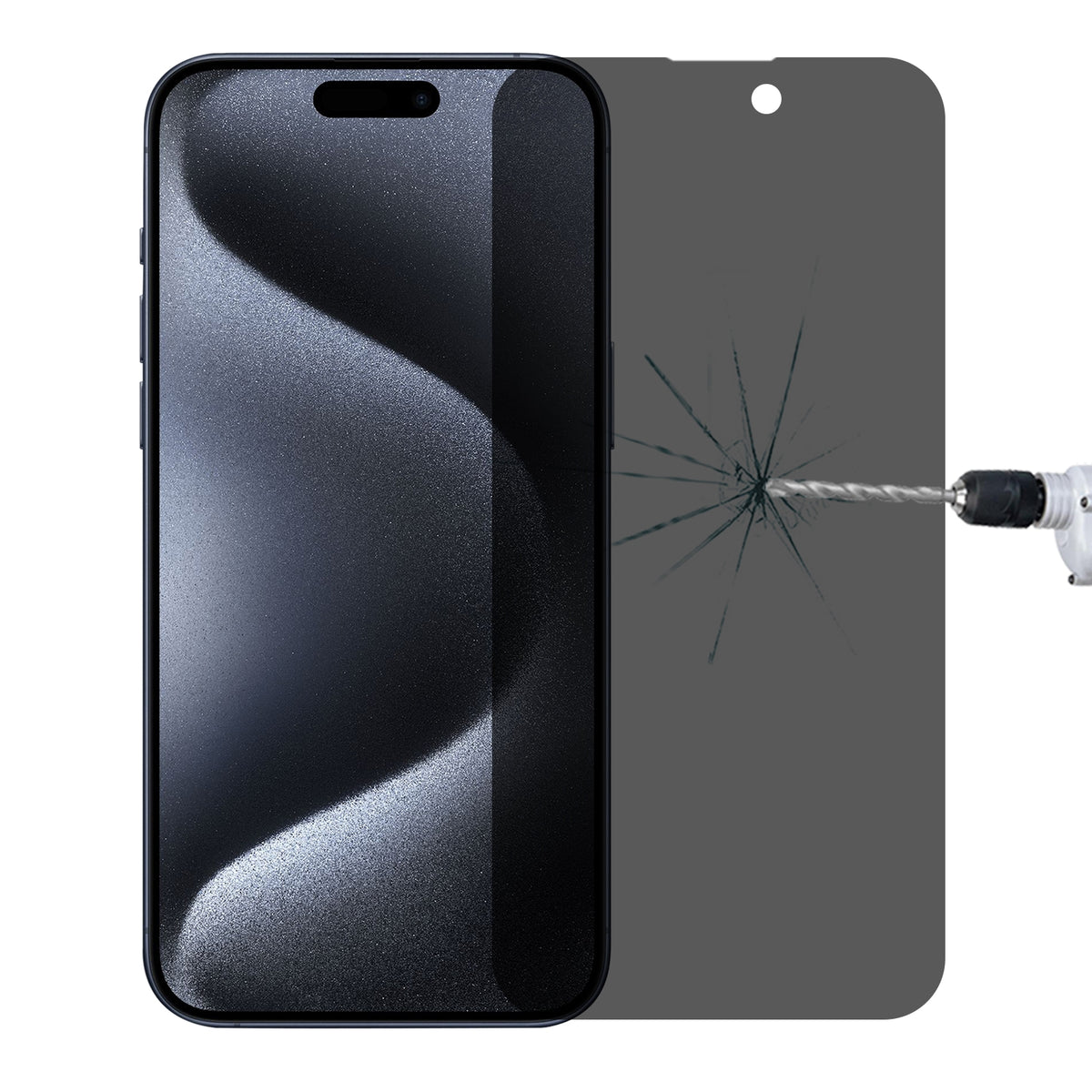 ELECTROPRIME For iPhone 15 Pro Max / 15 Plus High Transparency Full Cover Anti-spy Tempered Glass Film