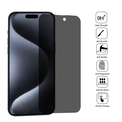 ELECTROPRIME For iPhone 15 Pro Max / 15 Plus High Transparency Full Cover Anti-spy Tempered Glass Film