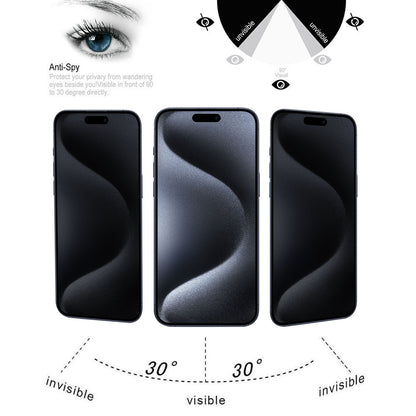 ELECTROPRIME For iPhone 15 Pro Max / 15 Plus High Transparency Full Cover Anti-spy Tempered Glass Film