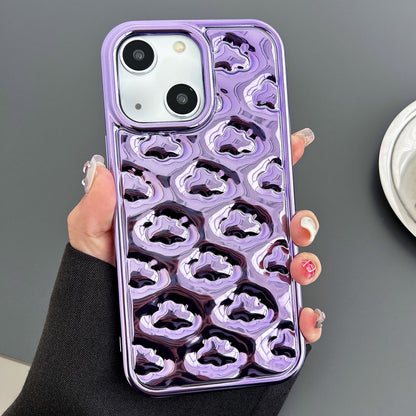 ELECTROPRIME For iPhone 15 Cloud Texture Electroplated TPU Phone Case(Purple)