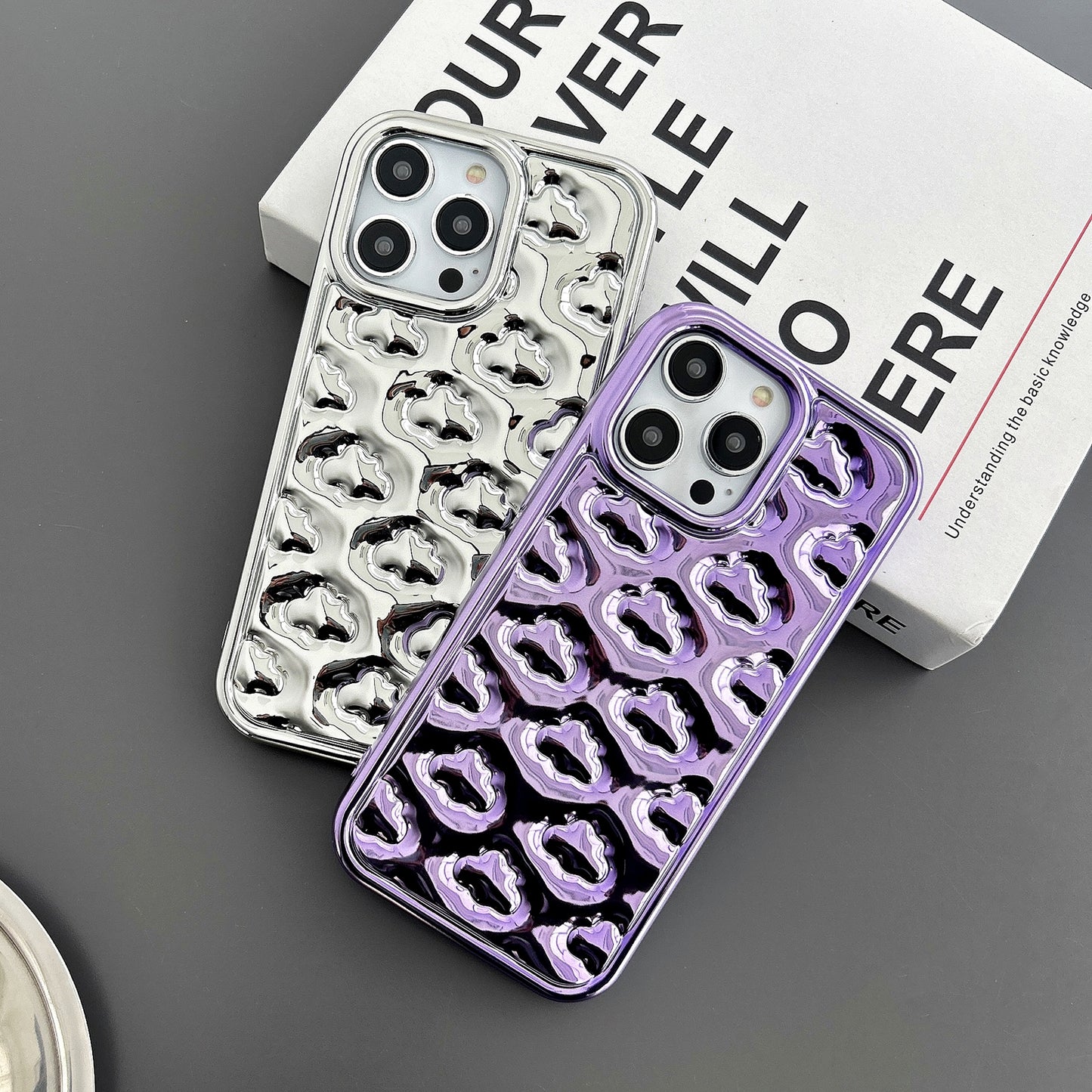 ELECTROPRIME For iPhone 15 Cloud Texture Electroplated TPU Phone Case(Blue)