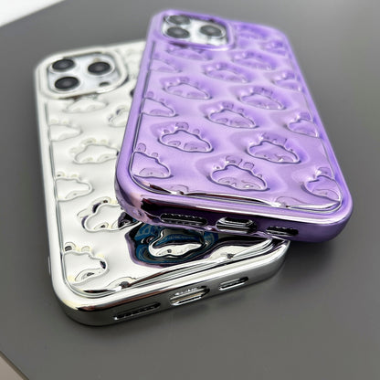 ELECTROPRIME For iPhone 15 Cloud Texture Electroplated TPU Phone Case(Rose Gold)