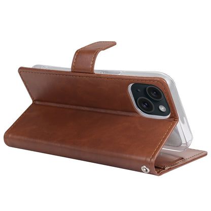 ELECTROPRIME For iPhone 15 GOOSPERY BLUE MOON Crazy Horse Texture Leather Phone Case(Brown)