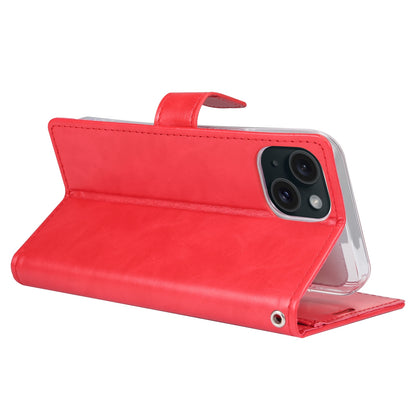 ELECTROPRIME For iPhone 15 GOOSPERY BLUE MOON Crazy Horse Texture Leather Phone Case(Red)