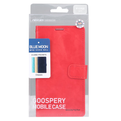 ELECTROPRIME For iPhone 15 GOOSPERY BLUE MOON Crazy Horse Texture Leather Phone Case(Red)