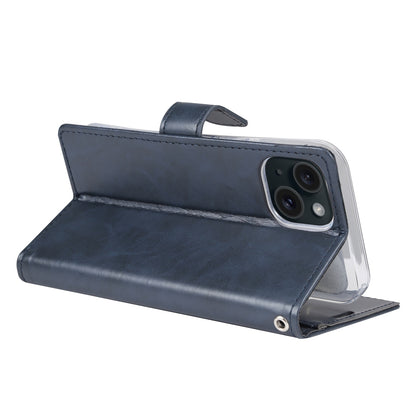 ELECTROPRIME For iPhone 15 GOOSPERY BLUE MOON Crazy Horse Texture Leather Phone Case(Dark Blue)