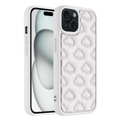 ELECTROPRIME For iPhone 15 Plus 3D Cloud Pattern TPU Phone Case(White)