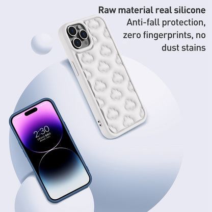 ELECTROPRIME For iPhone 15 Plus 3D Cloud Pattern TPU Phone Case(White)