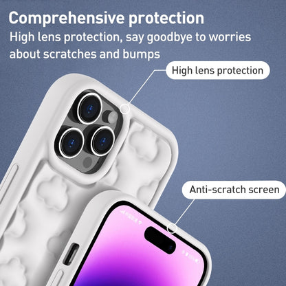 ELECTROPRIME For iPhone 15 Plus 3D Cloud Pattern TPU Phone Case(White)