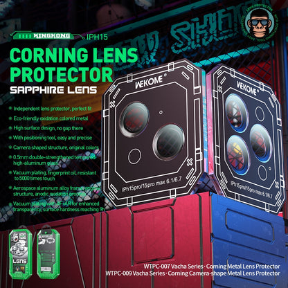 ELECTROPRIME For iPhone 15 WEKOME WTPC-007 Armor Corning Metal Lens Cover Film(Gold)