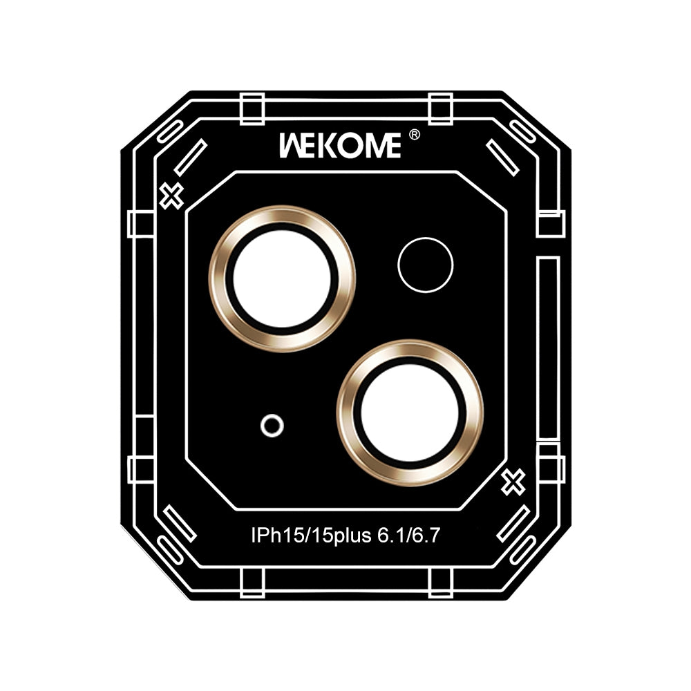 ELECTROPRIME For iPhone 15 WEKOME WTPC-008 Armor Corning Metal Ring Lens Cover Film(Gold)