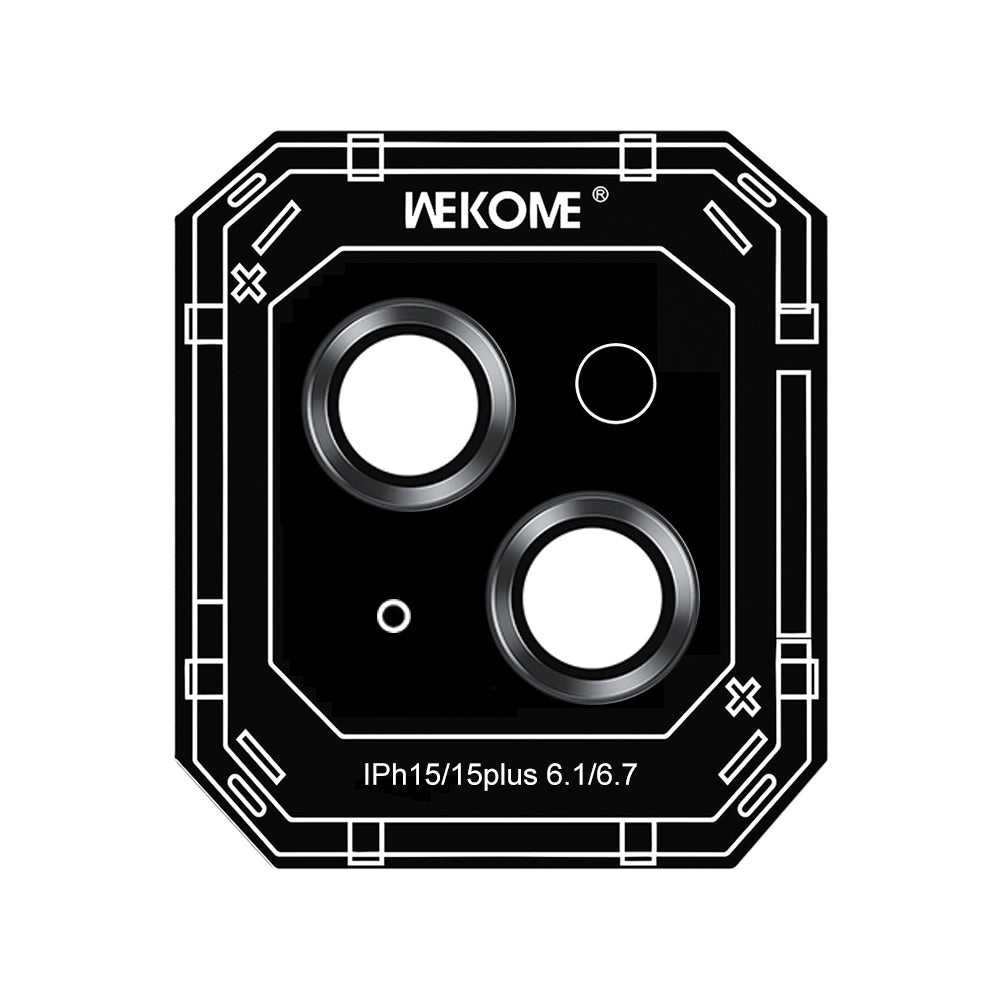 ELECTROPRIME For iPhone 15 WEKOME WTPC-008 Armor Corning Metal Ring Lens Cover Film(Graphite Black)