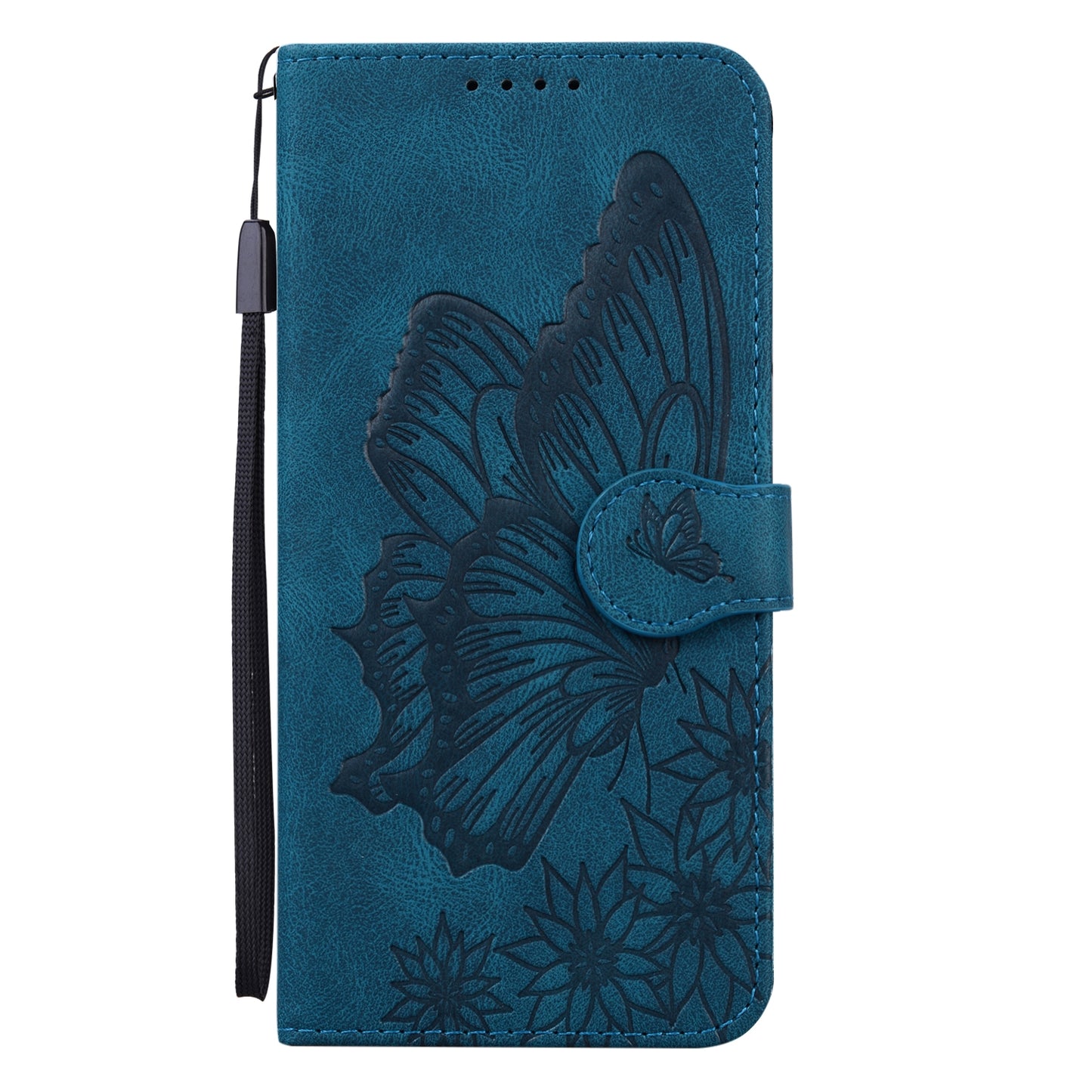 ELECTROPRIME For iPhone 15 Retro Skin Feel Butterflies Embossing Leather Phone Case(Blue)
