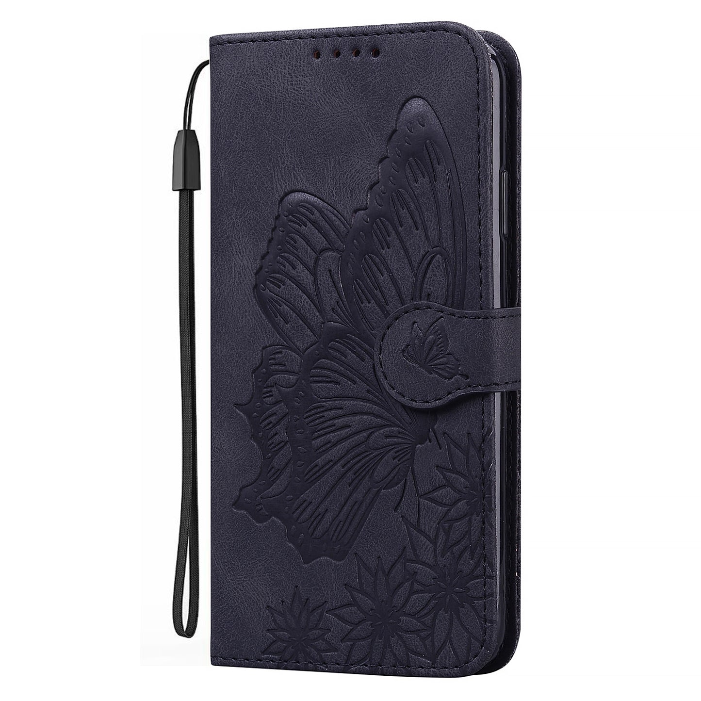ELECTROPRIME For iPhone 15 Retro Skin Feel Butterflies Embossing Leather Phone Case(Black)