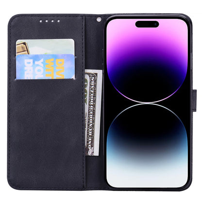ELECTROPRIME For iPhone 15 Retro Skin Feel Butterflies Embossing Leather Phone Case(Black)
