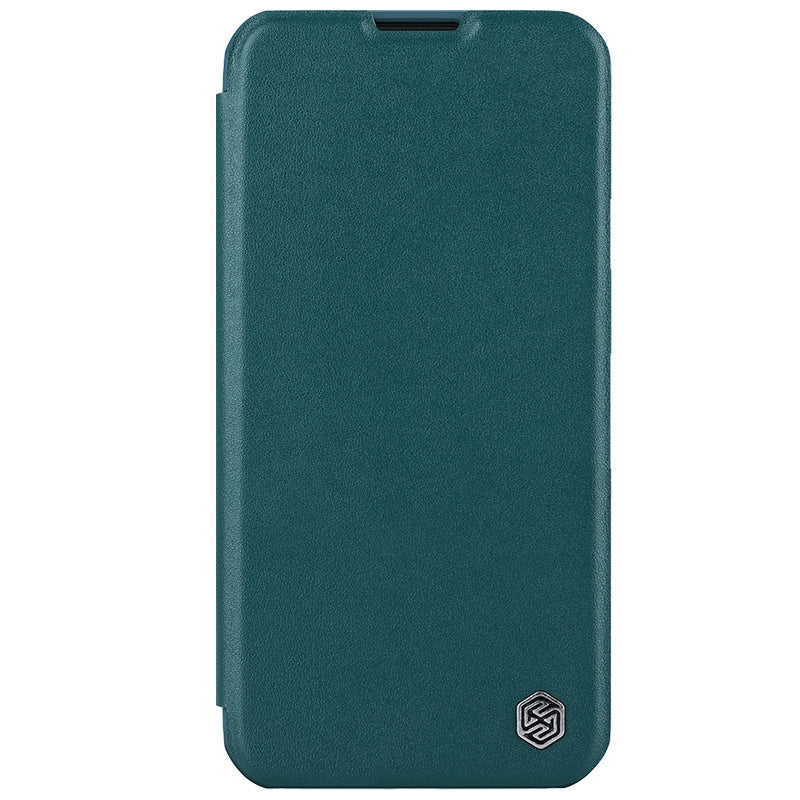 ELECTROPRIME For iPhone 15 NILLKIN QIN Series Pro Plain Leather Phone Case(Green)