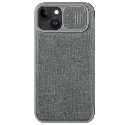 ELECTROPRIME For iPhone 15 Plus NILLKIN QIN Series Pro Fabric Textured Leather Phone Case(Grey)