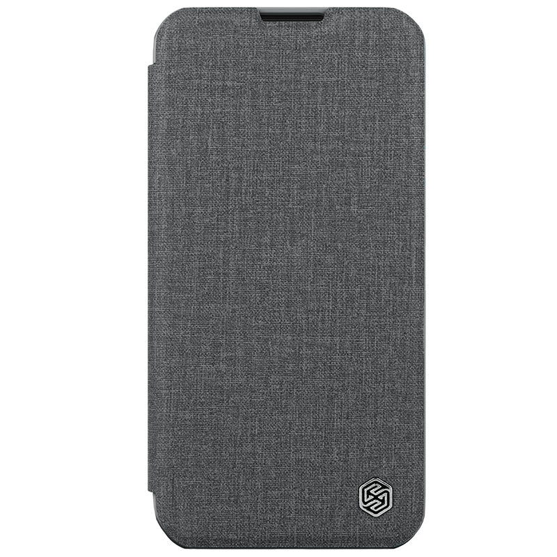 ELECTROPRIME For iPhone 15 Plus NILLKIN QIN Series Pro Fabric Textured Leather Phone Case(Grey)
