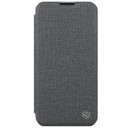 ELECTROPRIME For iPhone 15 Plus NILLKIN QIN Series Pro Fabric Textured Leather Phone Case(Grey)