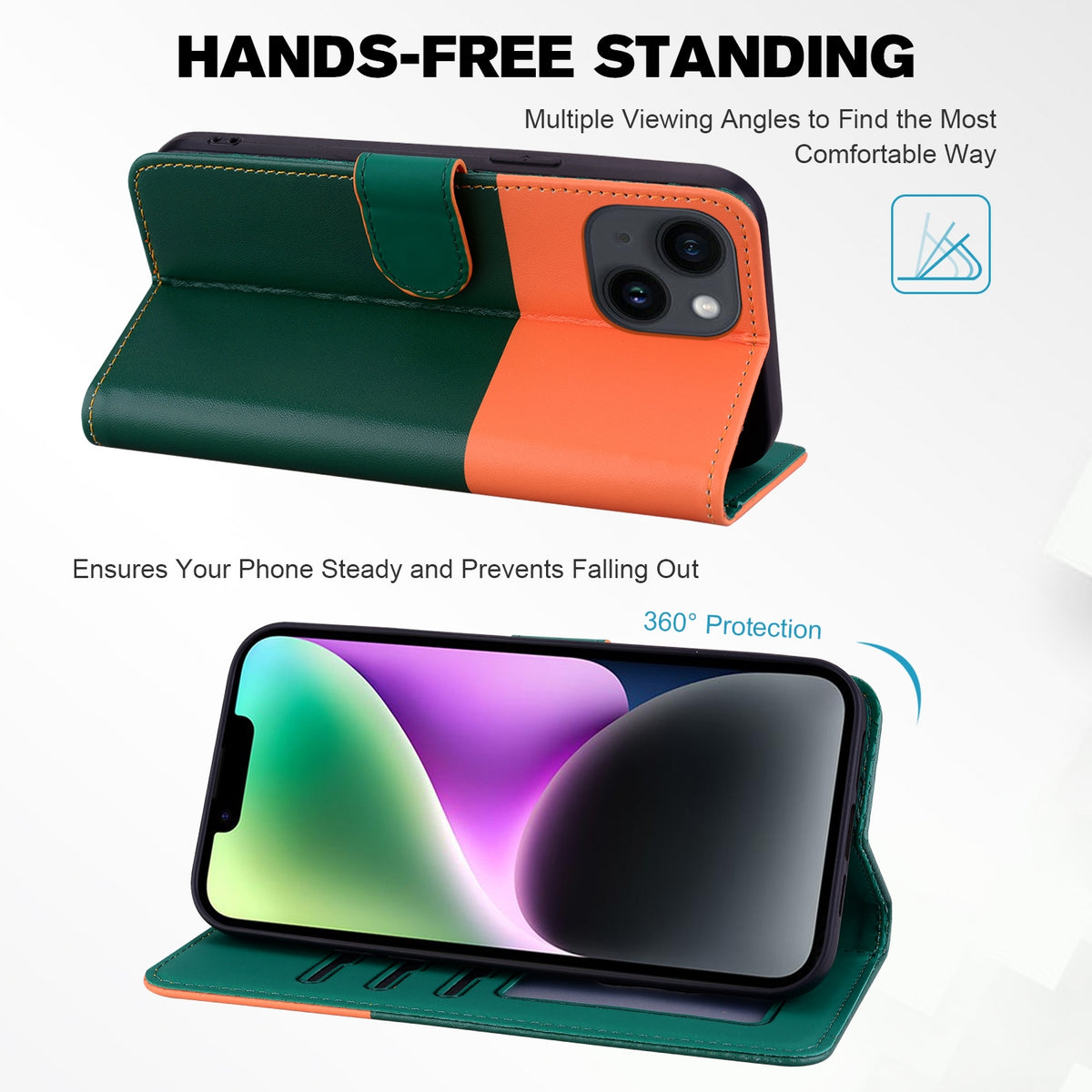 ELECTROPRIME For iPhone 15 Plus Cute Pet Series Color Block Buckle Leather Phone Case(Dark Green)