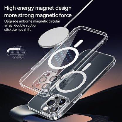 ELECTROPRIME For iPhone 15 Plus SULADA Jingpin Series MagSafe All-inclusive Lens Electroplated TPU Phone Case(Transparent Black)