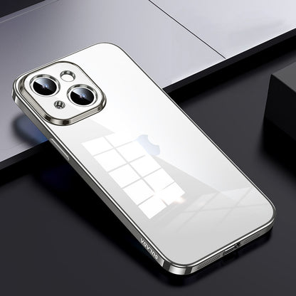 ELECTROPRIME For iPhone 15 Plus SULADA Shine Through Series Plating TPU Transparent Phone Case(Titanium Grey)