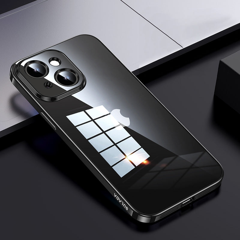 ELECTROPRIME For iPhone 15 SULADA Shine Through Series Plating TPU Transparent Phone Case(Space Black)