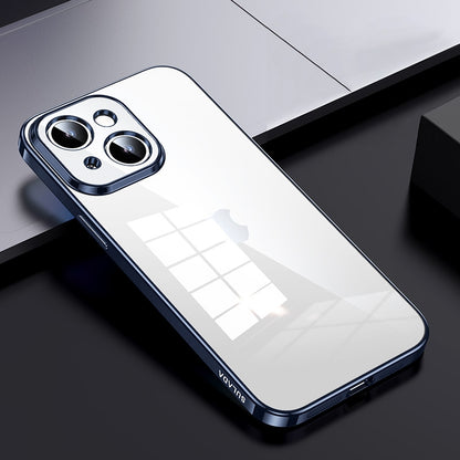 ELECTROPRIME For iPhone 15 SULADA Shine Through Series Plating TPU Transparent Phone Case(Titanium Blue)