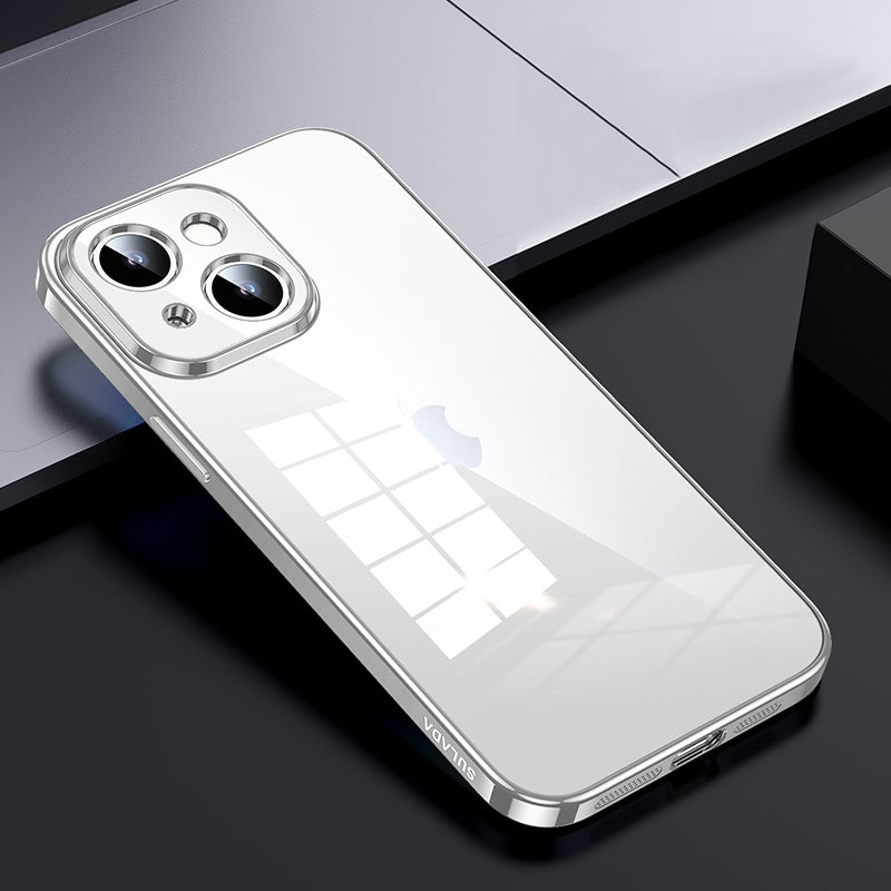 ELECTROPRIME For iPhone 15 SULADA Shine Through Series Plating TPU Transparent Phone Case(Silver)