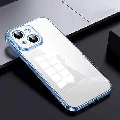ELECTROPRIME For iPhone 15 SULADA Shine Through Series Plating TPU Transparent Phone Case(Sierra Blue)