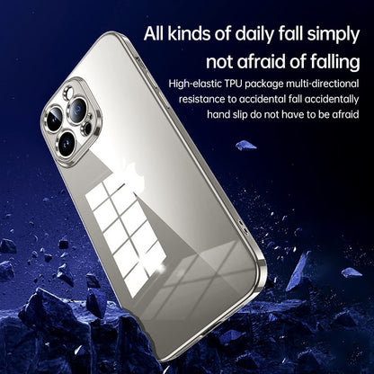 ELECTROPRIME For iPhone 15 Plus SULADA Shine Through Series Plating TPU Transparent Phone Case(Titanium Grey)
