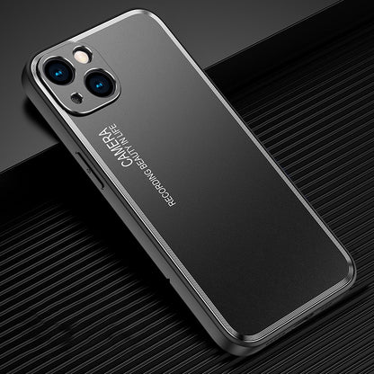 ELECTROPRIME For iPhone 15 Frosted Metal Phone Case(Black)