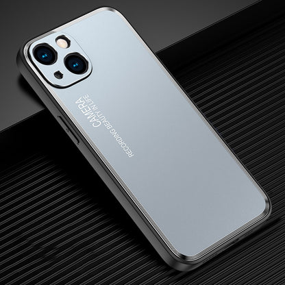 ELECTROPRIME For iPhone 15 Frosted Metal Phone Case(Blue)