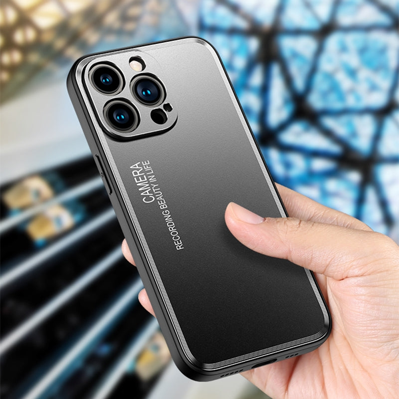 ELECTROPRIME For iPhone 15 Plus Frosted Metal Phone Case(Silver)