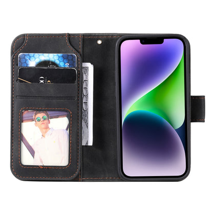 ELECTROPRIME For iPhone 15 Skin Feel Multi-card Wallet Leather Phone Case(Black)