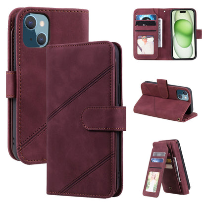 ELECTROPRIME For iPhone 15 Skin Feel Multi-card Wallet Leather Phone Case(Red)