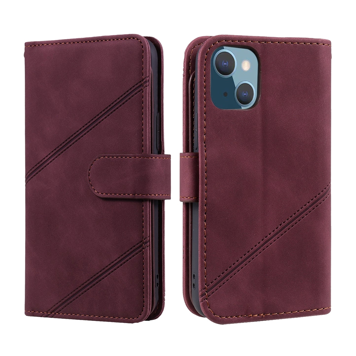 ELECTROPRIME For iPhone 15 Skin Feel Multi-card Wallet Leather Phone Case(Red)