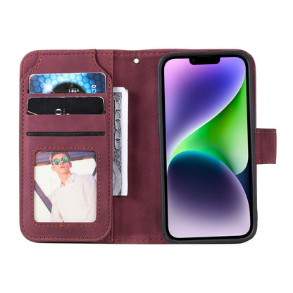 ELECTROPRIME For iPhone 15 Skin Feel Multi-card Wallet Leather Phone Case(Red)
