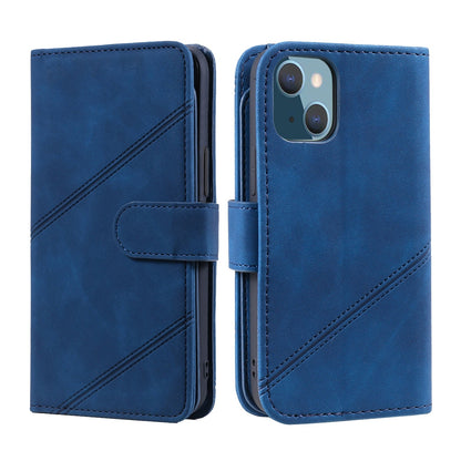 ELECTROPRIME For iPhone 15 Plus Skin Feel Multi-card Wallet Leather Phone Case(Blue)
