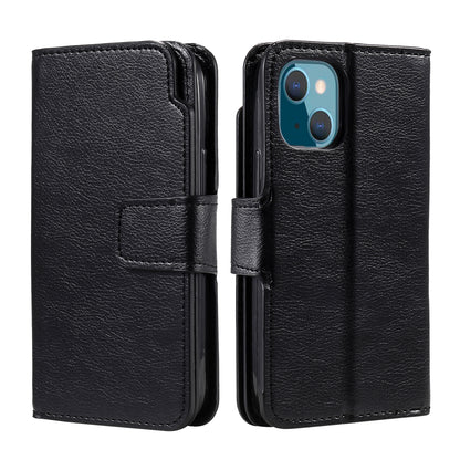 ELECTROPRIME For iPhone 15 Tri-Fold 9-Card Wallets Leather Phone Case(Black)