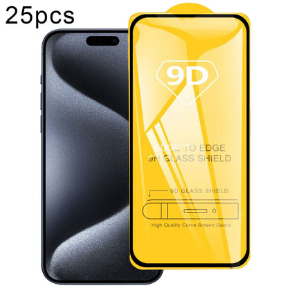 ELECTROPRIME For iPhone 15 Plus / 15 Pro Max 25pcs 9D Full Glue Screen Tempered Glass Film