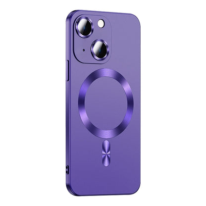 ELECTROPRIME For iPhone 15 Liquid Lens Protector Magsafe Phone Case(Dark Purple)