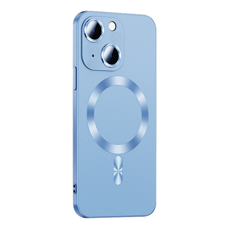 ELECTROPRIME For iPhone 15 Liquid Lens Protector Magsafe Phone Case(Sierra Blue)